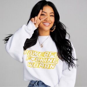 Good American X The B Project Powerful F*cking Woman Crewneck Sweatshirt